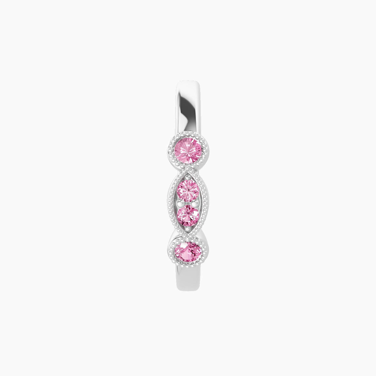 Camilla | 18k White Gold 9.5 mm Pink Sapphire Hoop Piercing