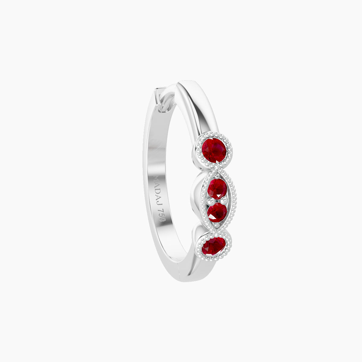 Camilla | 18k White Gold 9.5 mm Ruby Hoop Piercing