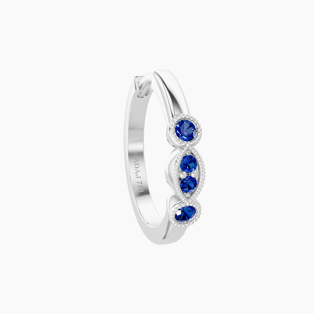 Camilla | 18k White Gold 9.5 mm Sapphire Hoop Piercing