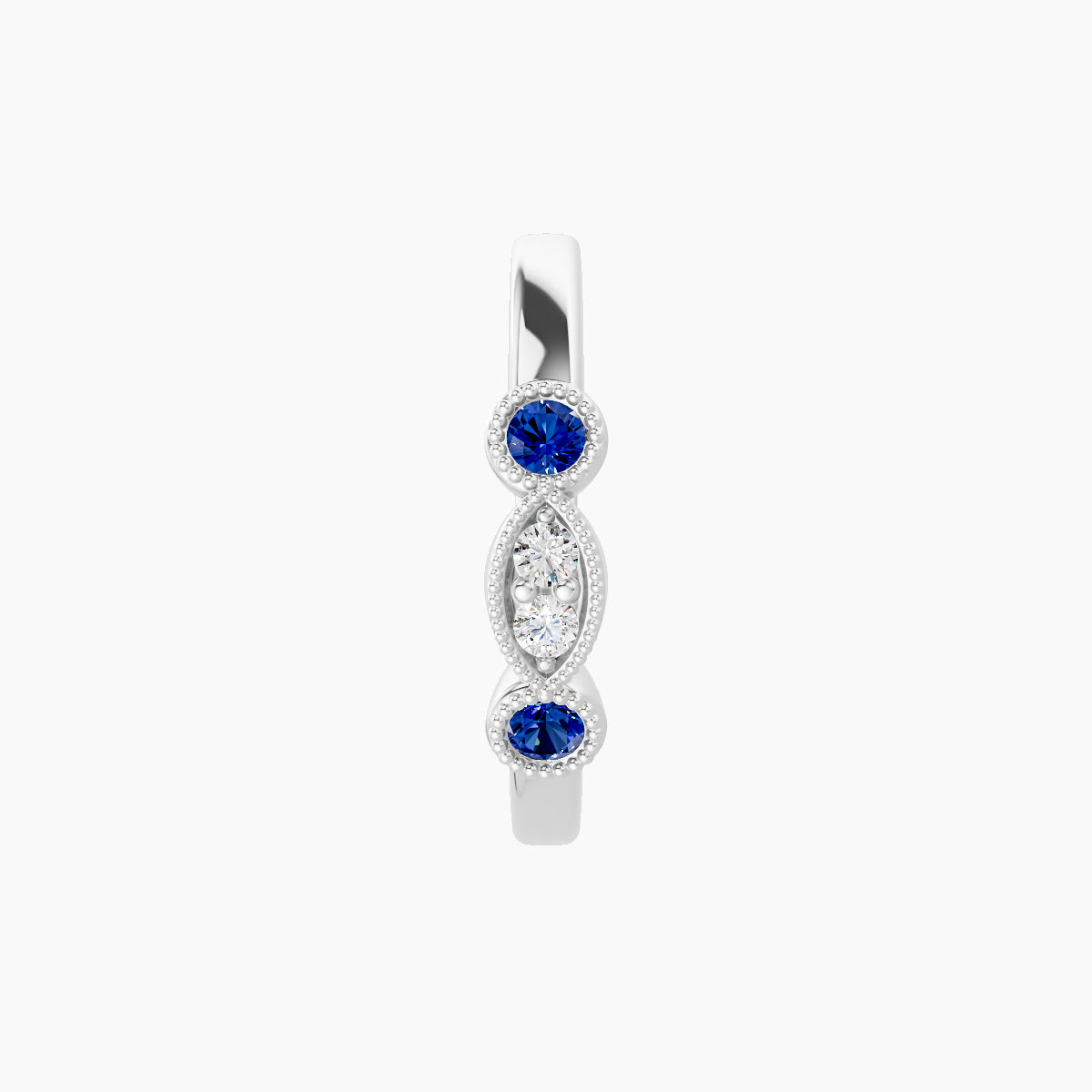 Camilla | 18k White Gold 9.5 mm Sapphire & Diamond Hoop Piercing