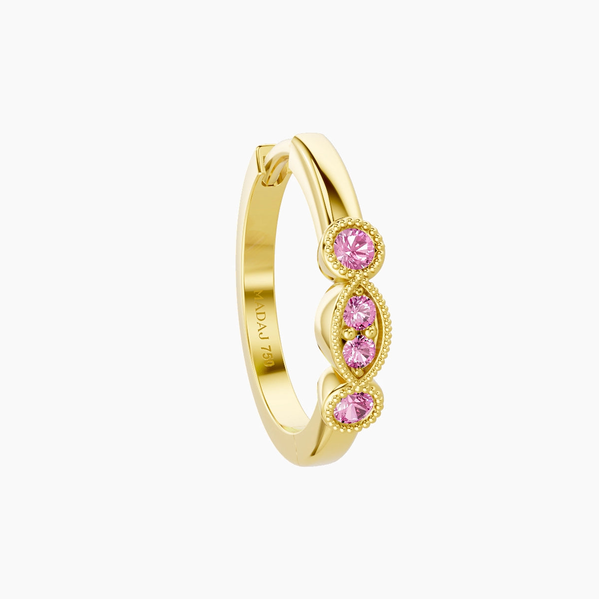 Camilla | 18k Yellow Gold 9.5 mm Pink Sapphire Hoop Piercing