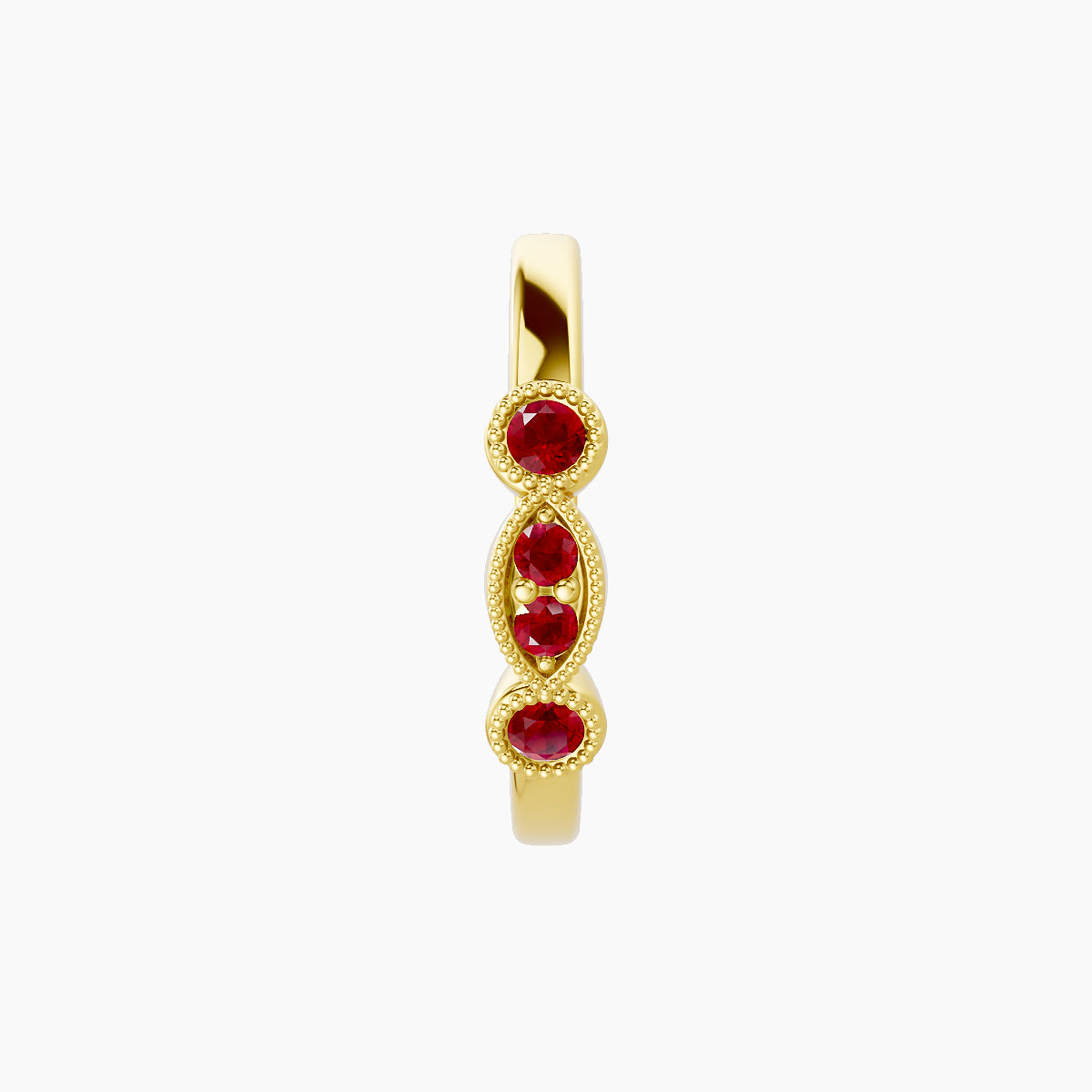 Camilla | 18k Yellow Gold 9.5 mm Ruby Hoop Piercing