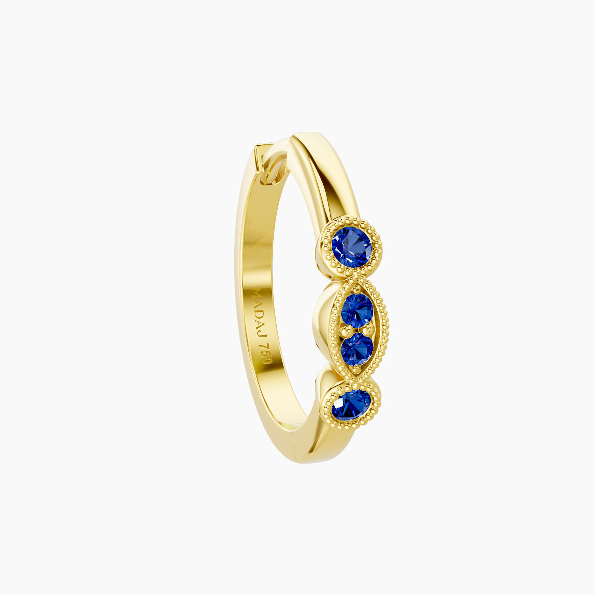 Camilla | 18k Yellow Gold 9.5 mm Sapphire Hoop Piercing