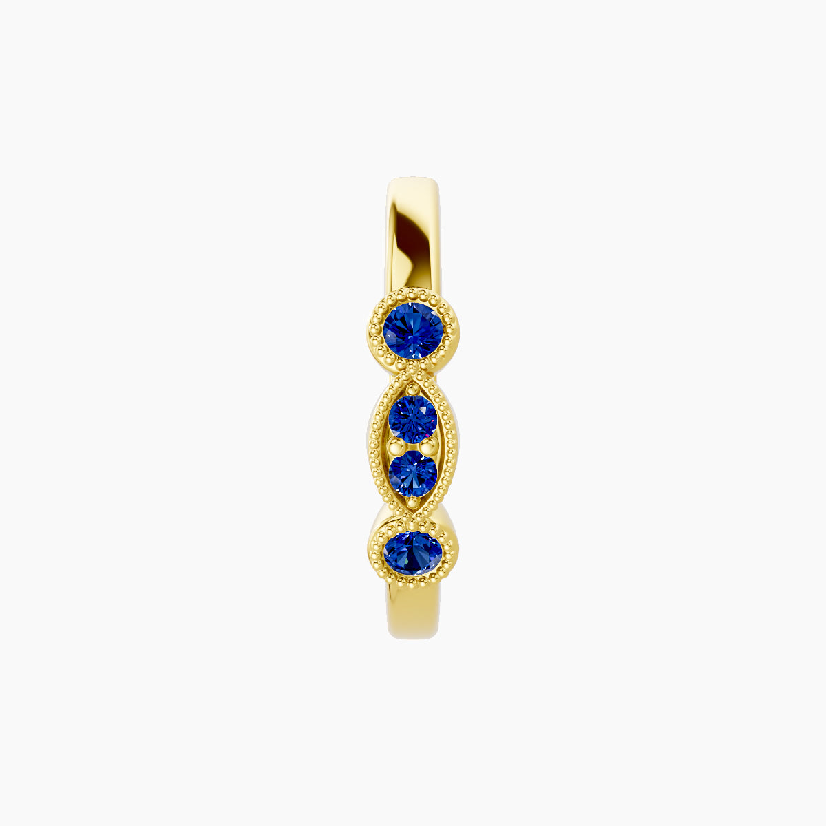 Camilla | 18k Yellow Gold 9.5 mm Sapphire Hoop Piercing