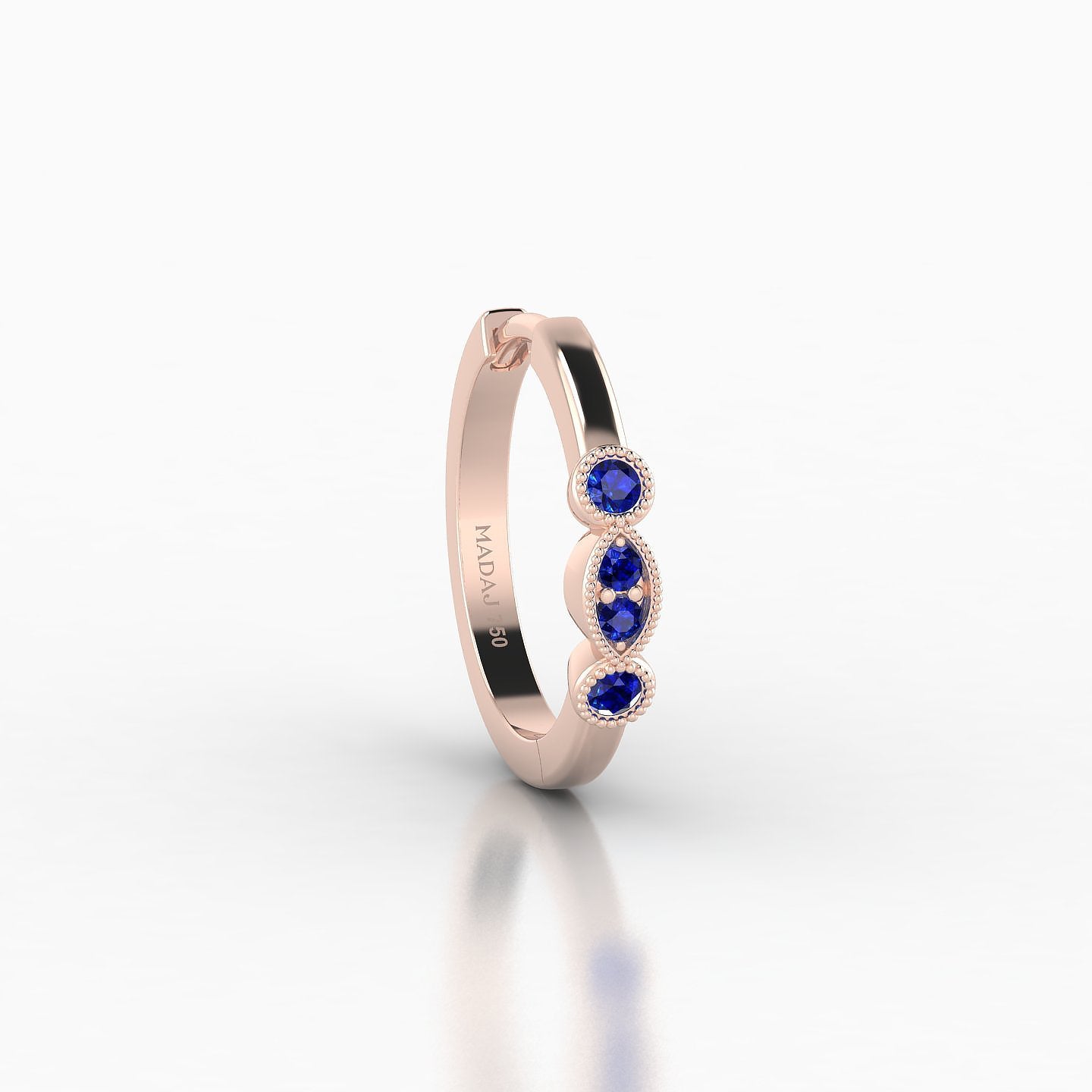 Camilla | 18k Rose Gold 9.5 mm Sapphire Hoop Piercing