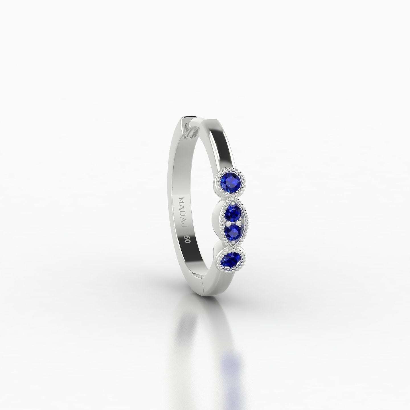 Camilla | 18k White Gold 9.5 mm Sapphire Hoop Piercing