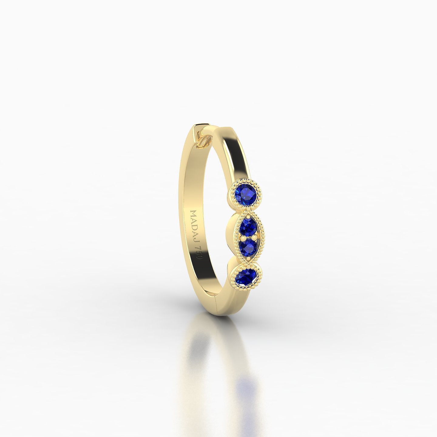 Camilla | 18k Yellow Gold 9.5 mm Sapphire Hoop Piercing