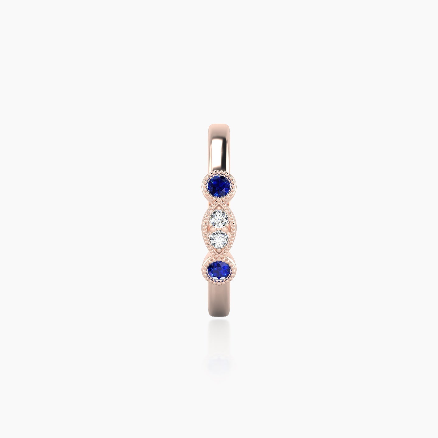 Camilla | 18k Rose Gold 9.5 mm Sapphire & Diamond Hoop Piercing