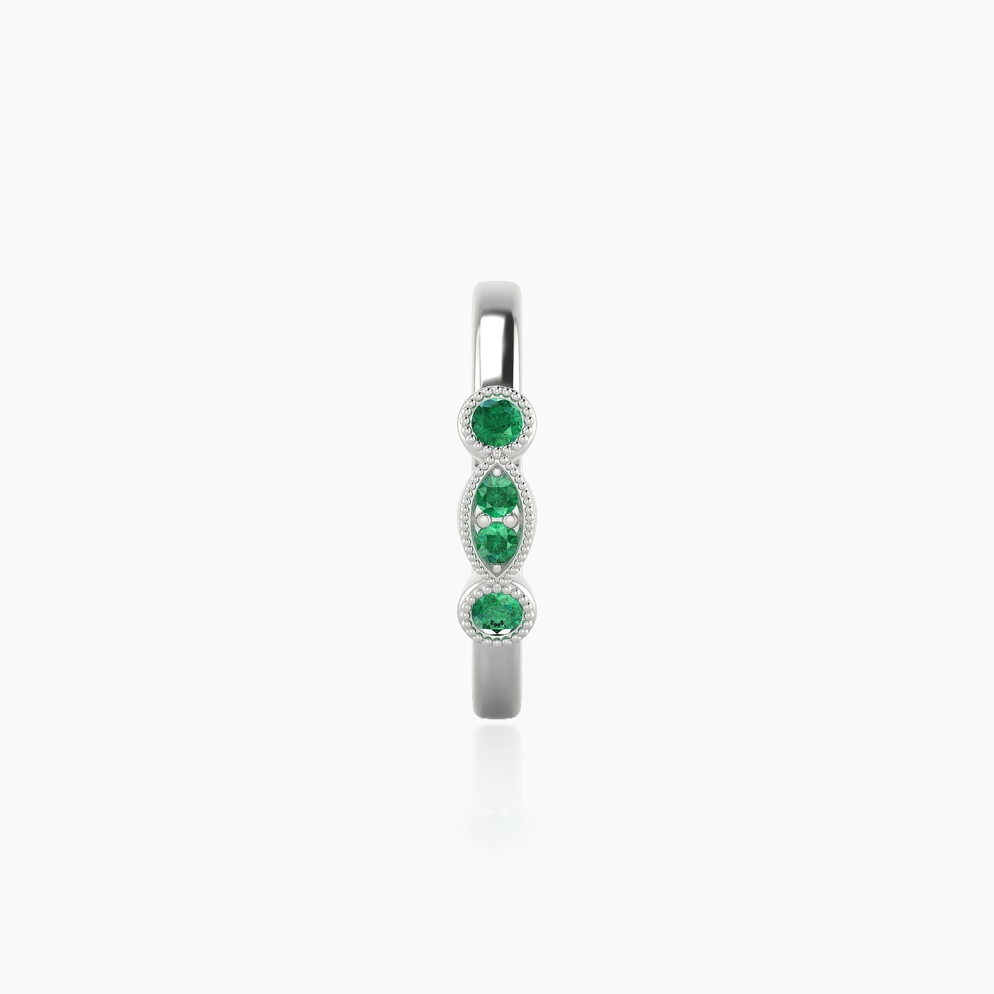 Camilla | 18k White Gold 9.5 mm Emerald Hoop Piercing