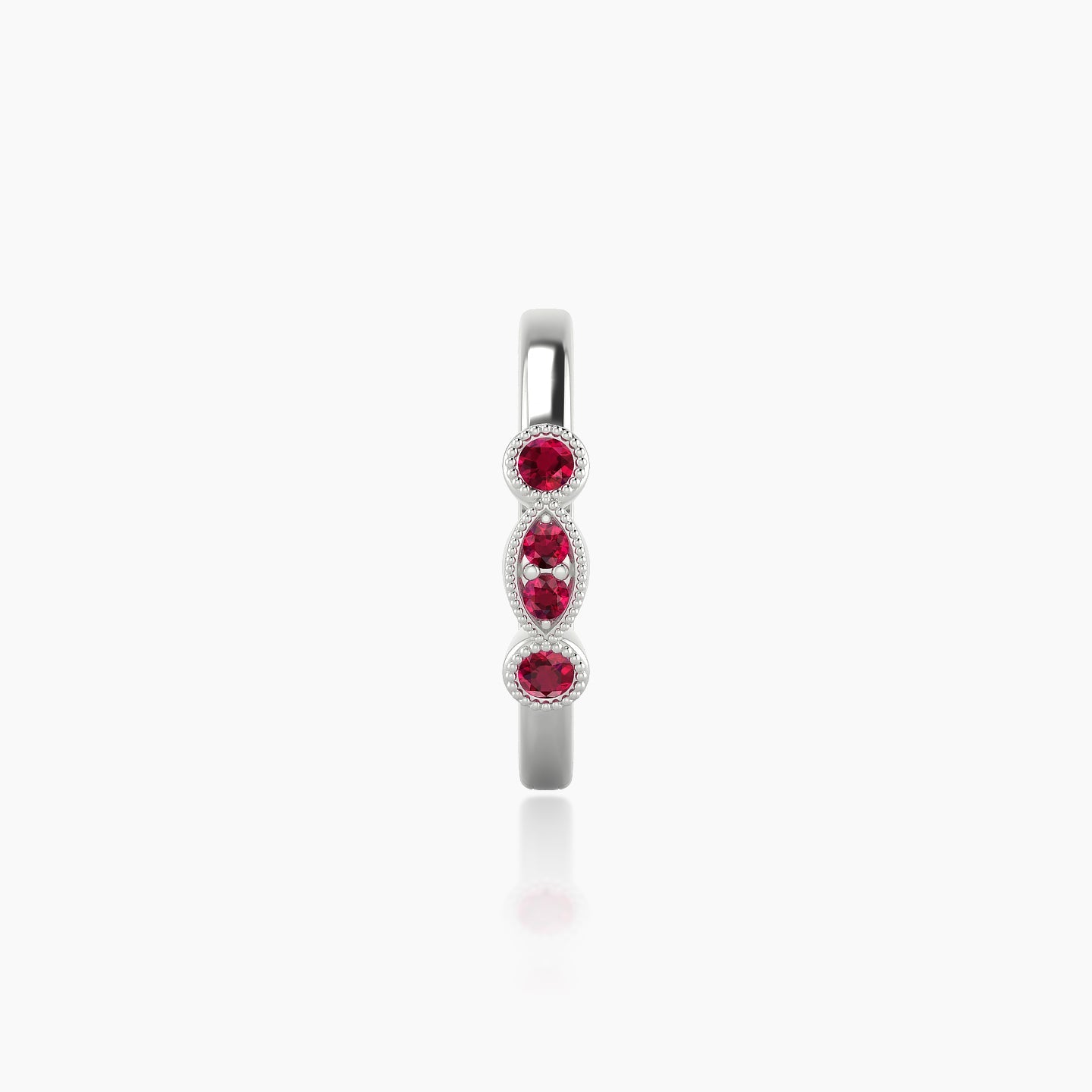 Camilla | 18k White Gold 9.5 mm Ruby Hoop Piercing