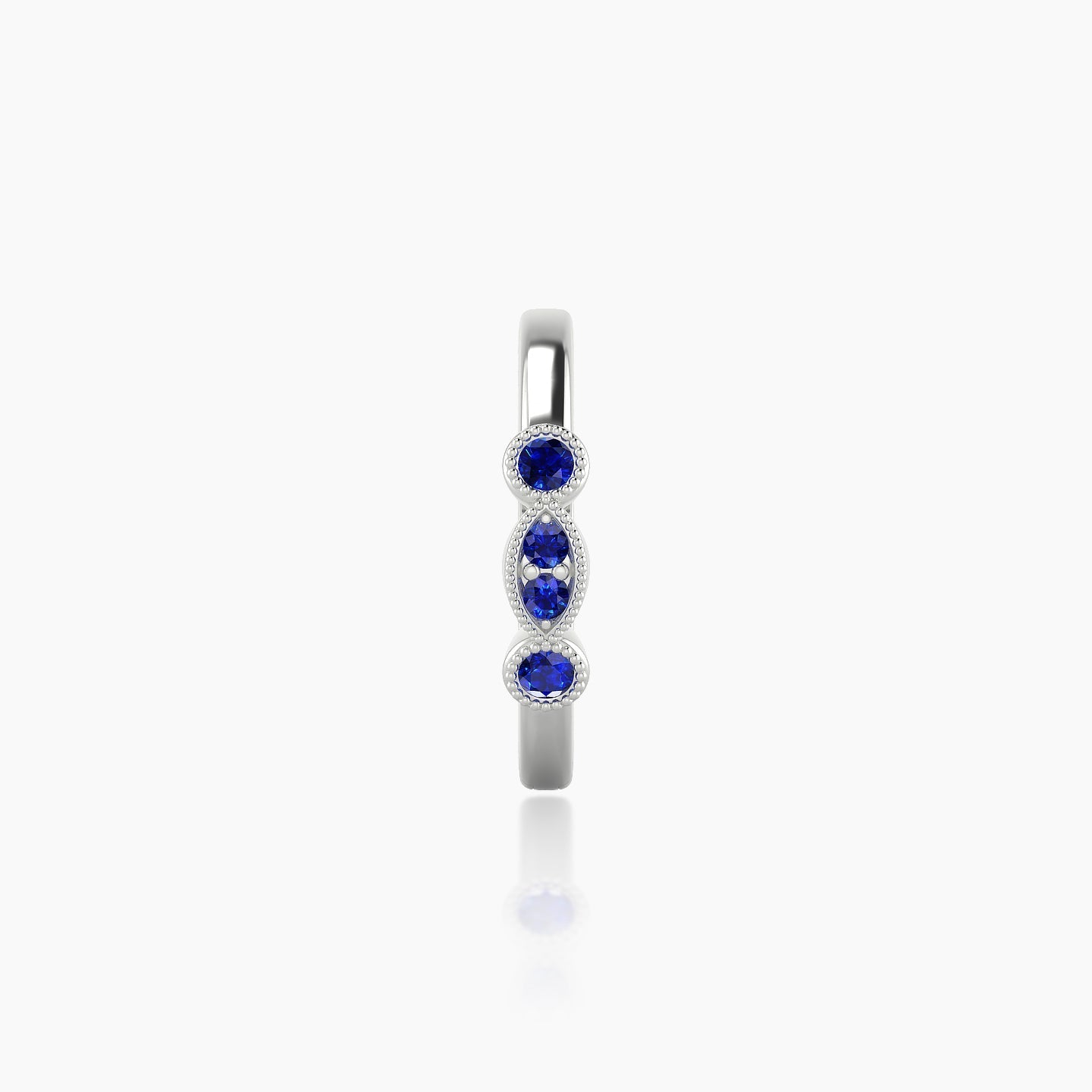 Camilla | 18k White Gold 9.5 mm Sapphire Hoop Piercing