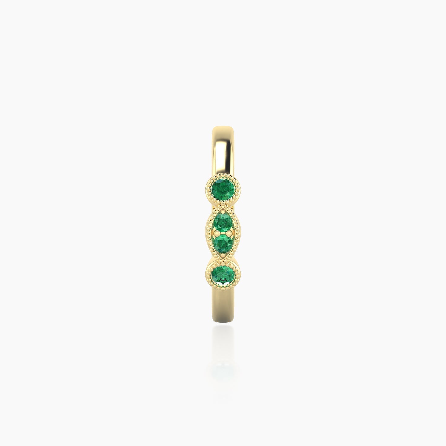 Camilla | 18k Yellow Gold 9.5 mm Emerald Hoop Piercing