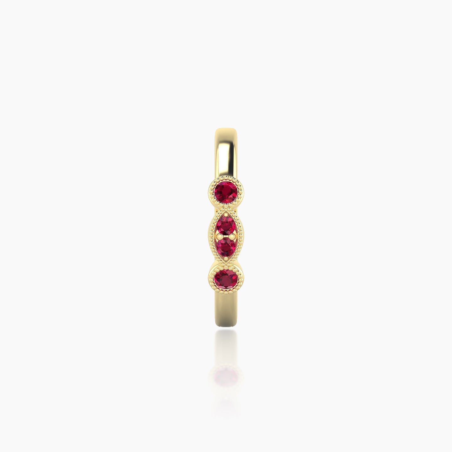 Camilla | 18k Yellow Gold 9.5 mm Ruby Hoop Piercing