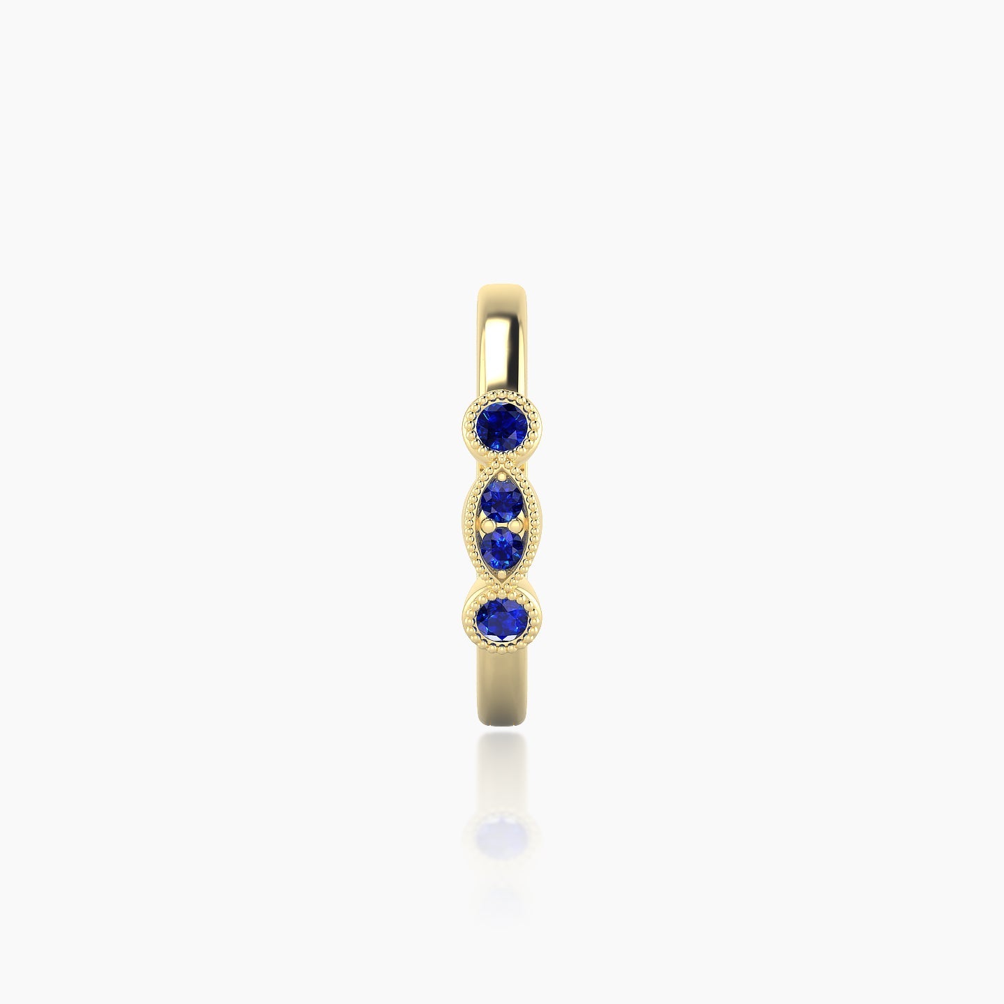 Camilla | 18k Yellow Gold 9.5 mm Sapphire Hoop Piercing