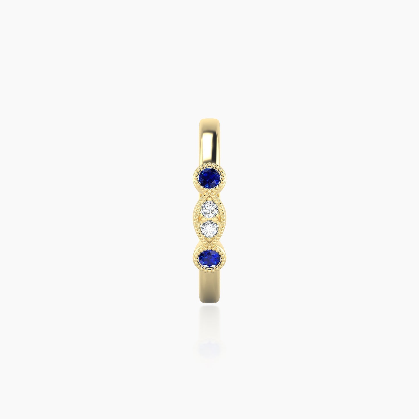 Camilla | 18k Yellow Gold 9.5 mm Sapphire & Diamond Hoop Piercing