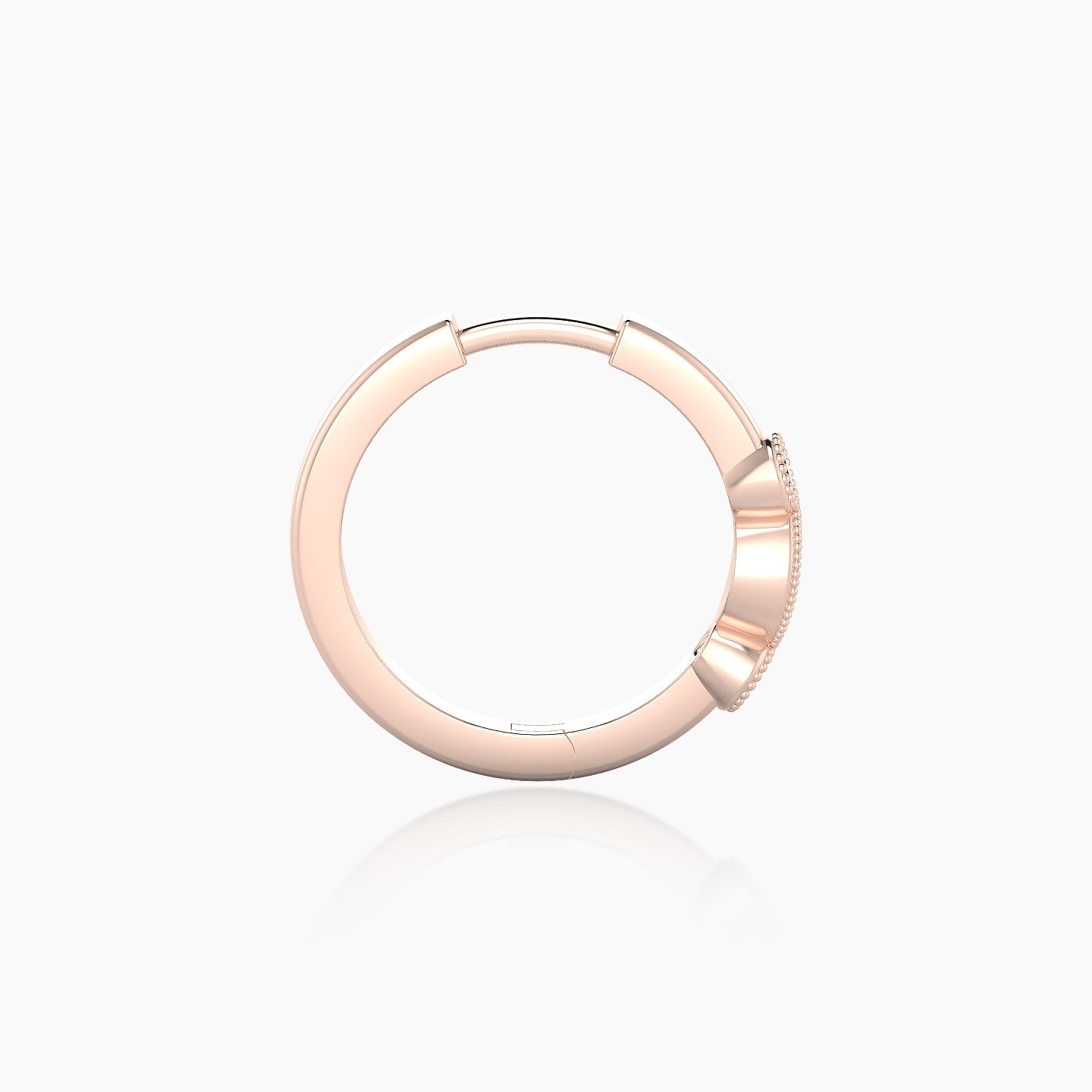 Camilla | 18k Rose Gold 9.5 mm Black Diamond Hoop Piercing