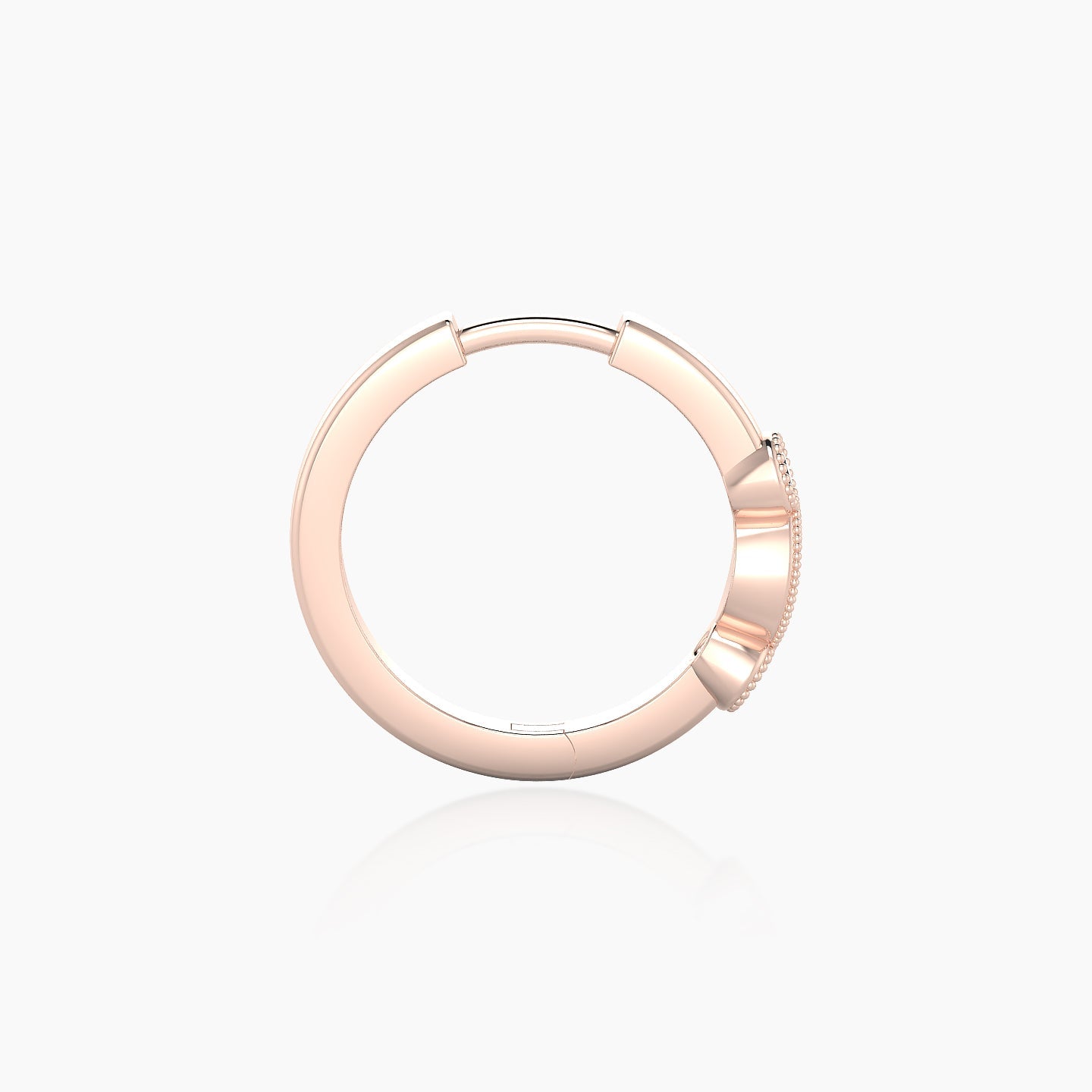 Camilla | 18k Rose Gold 9.5 mm Black Diamond & Diamond Hoop Piercing