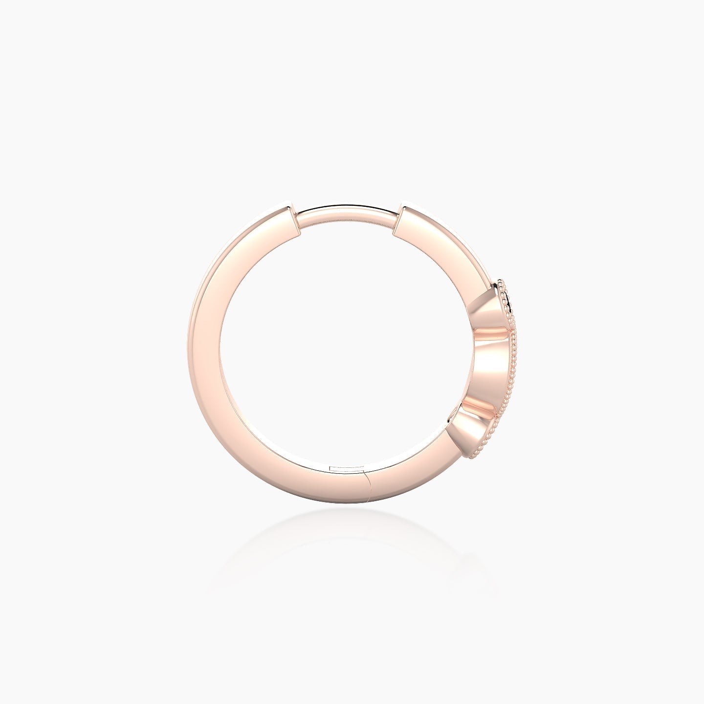 Camilla | 18k Rose Gold 9.5 mm Emerald Hoop Piercing