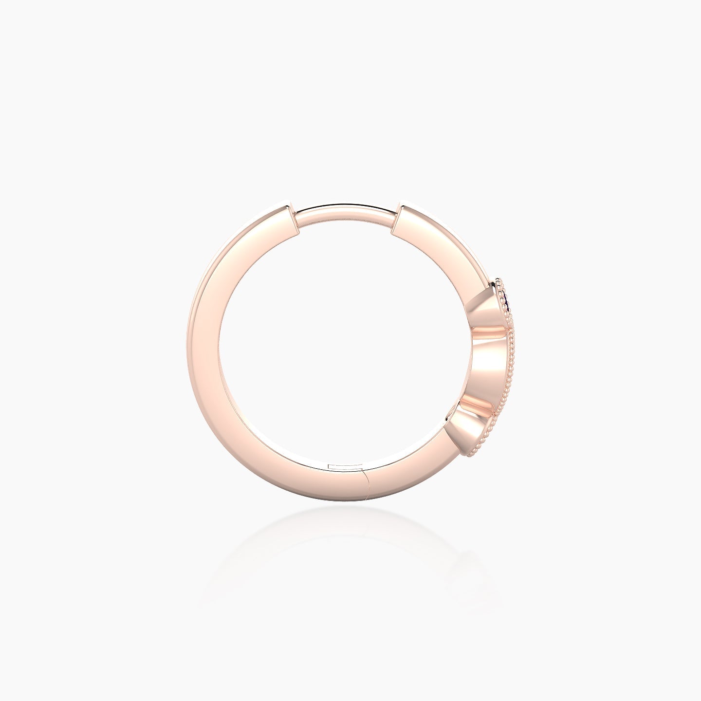 Camilla | 18k Rose Gold 9.5 mm Ruby & Diamond Hoop Piercing