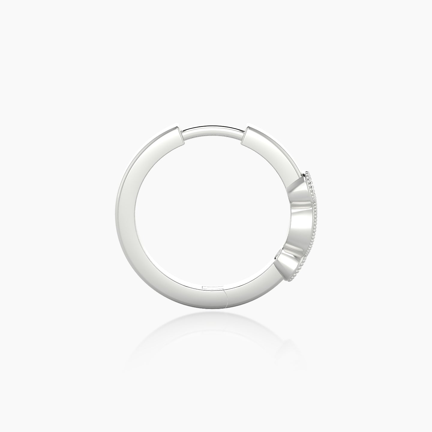 Camilla | 18k White Gold 9.5 mm Black Diamond Hoop Piercing