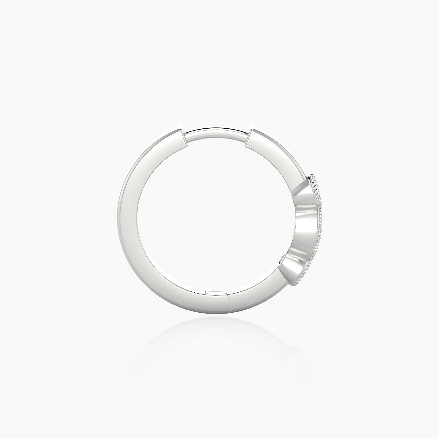 Camilla | 18k White Gold 9.5 mm Black Diamond & Diamond Hoop Piercing