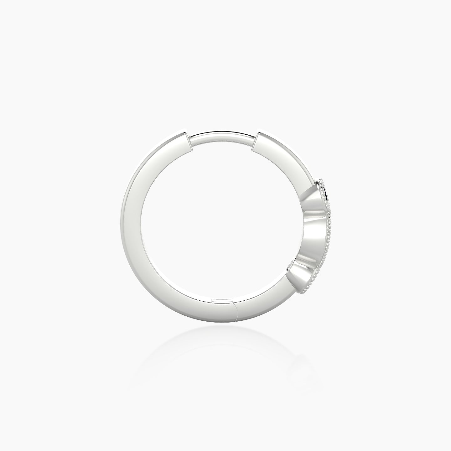 Camilla | 18k White Gold 9.5 mm Emerald & Diamond Hoop Piercing