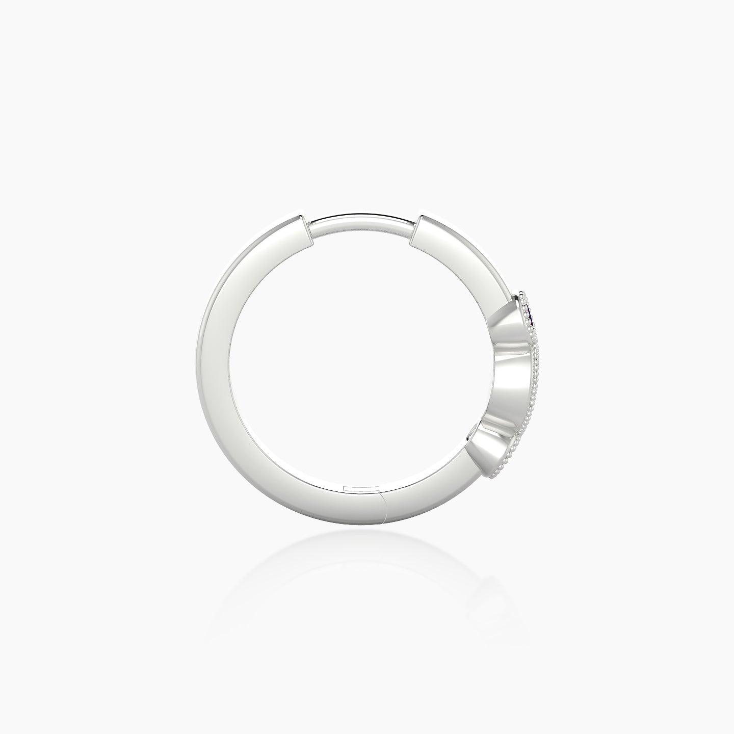 Camilla | 18k White Gold 9.5 mm Ruby & Diamond Hoop Piercing