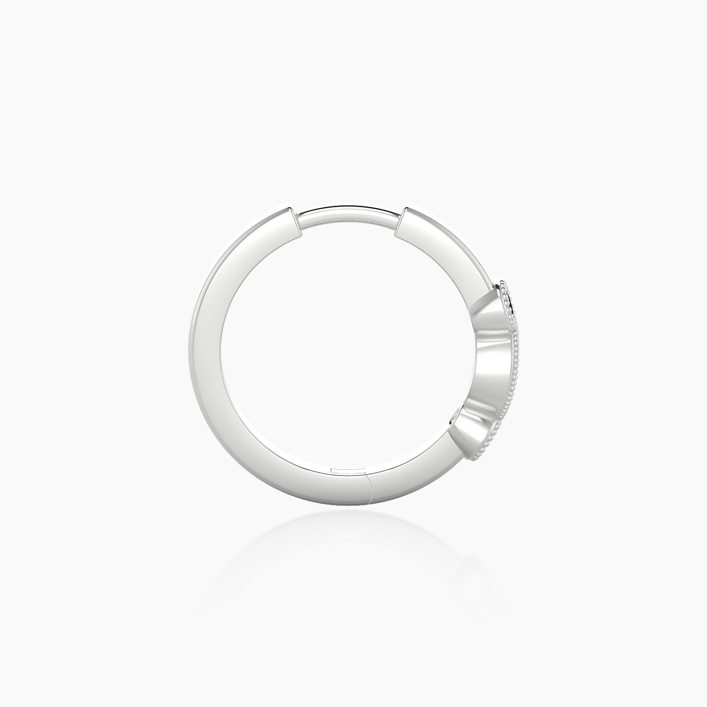 Camilla | 18k White Gold 9.5 mm Sapphire & Diamond Hoop Piercing