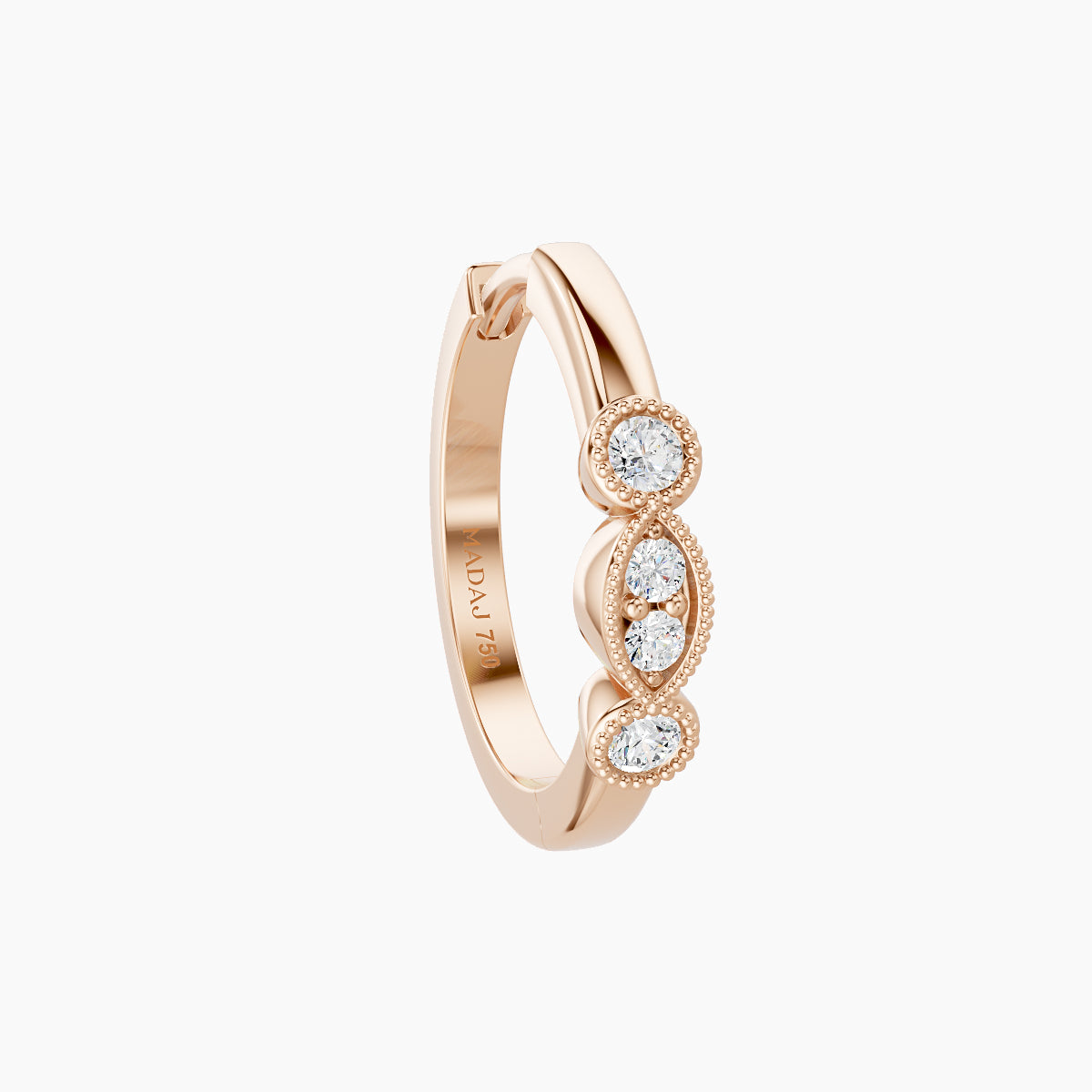 Camilla | 18k Rose Gold 9.5 mm Diamond Nose Ring Piercing
