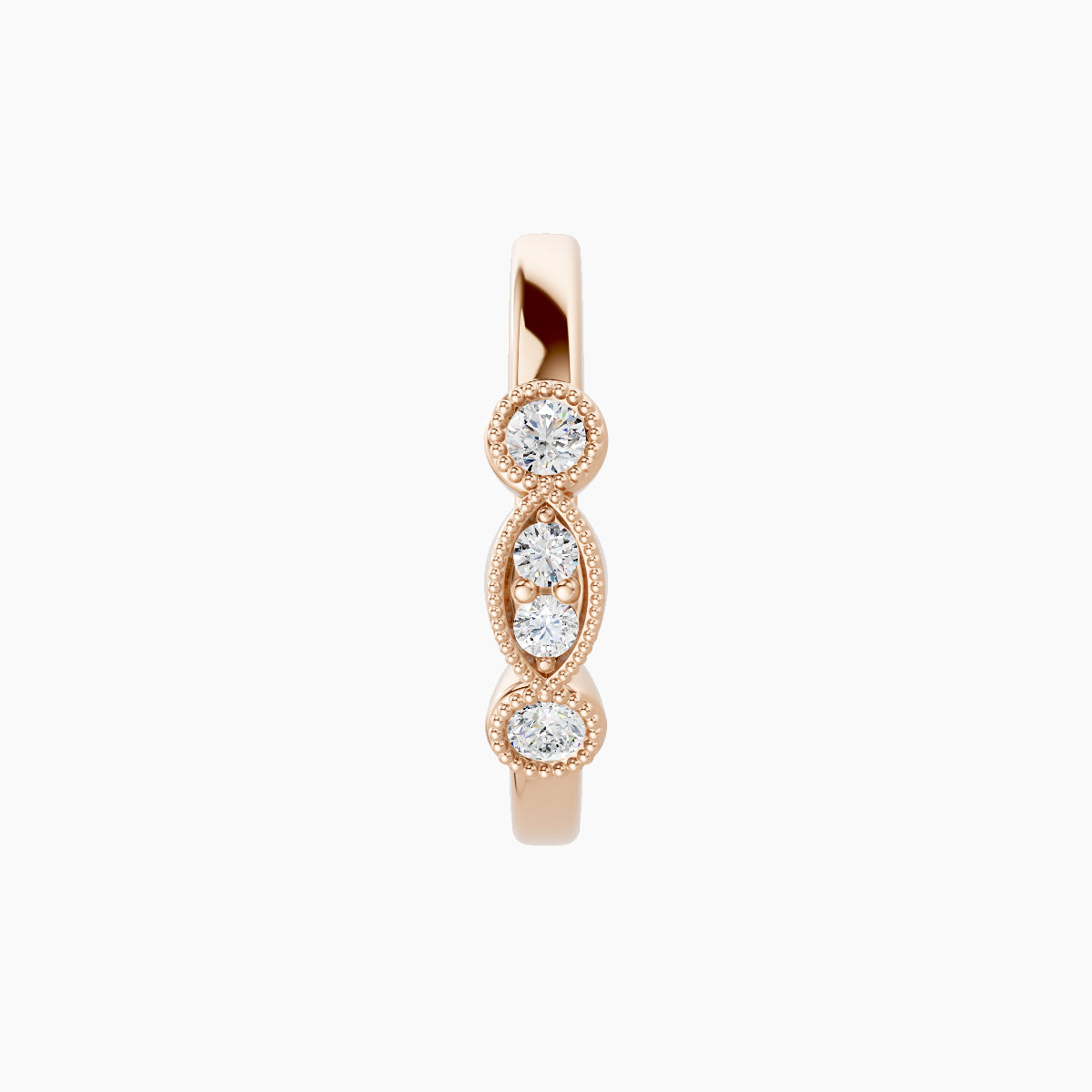 Camilla | 18k Rose Gold 9.5 mm Diamond Nose Ring Piercing