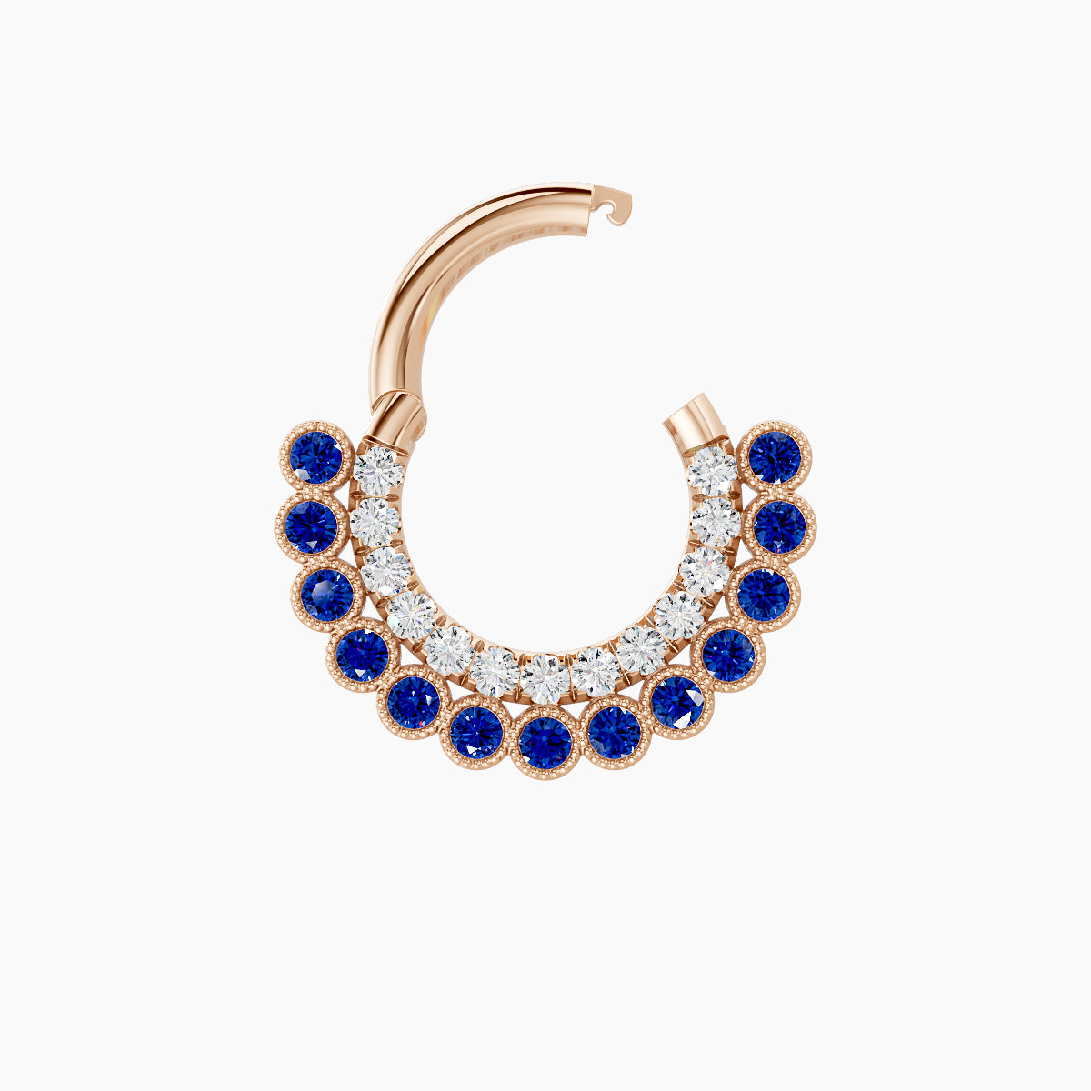 Cassandre | 18k Rose Gold 6.5 mm Sapphire & Diamond Daith Piercing