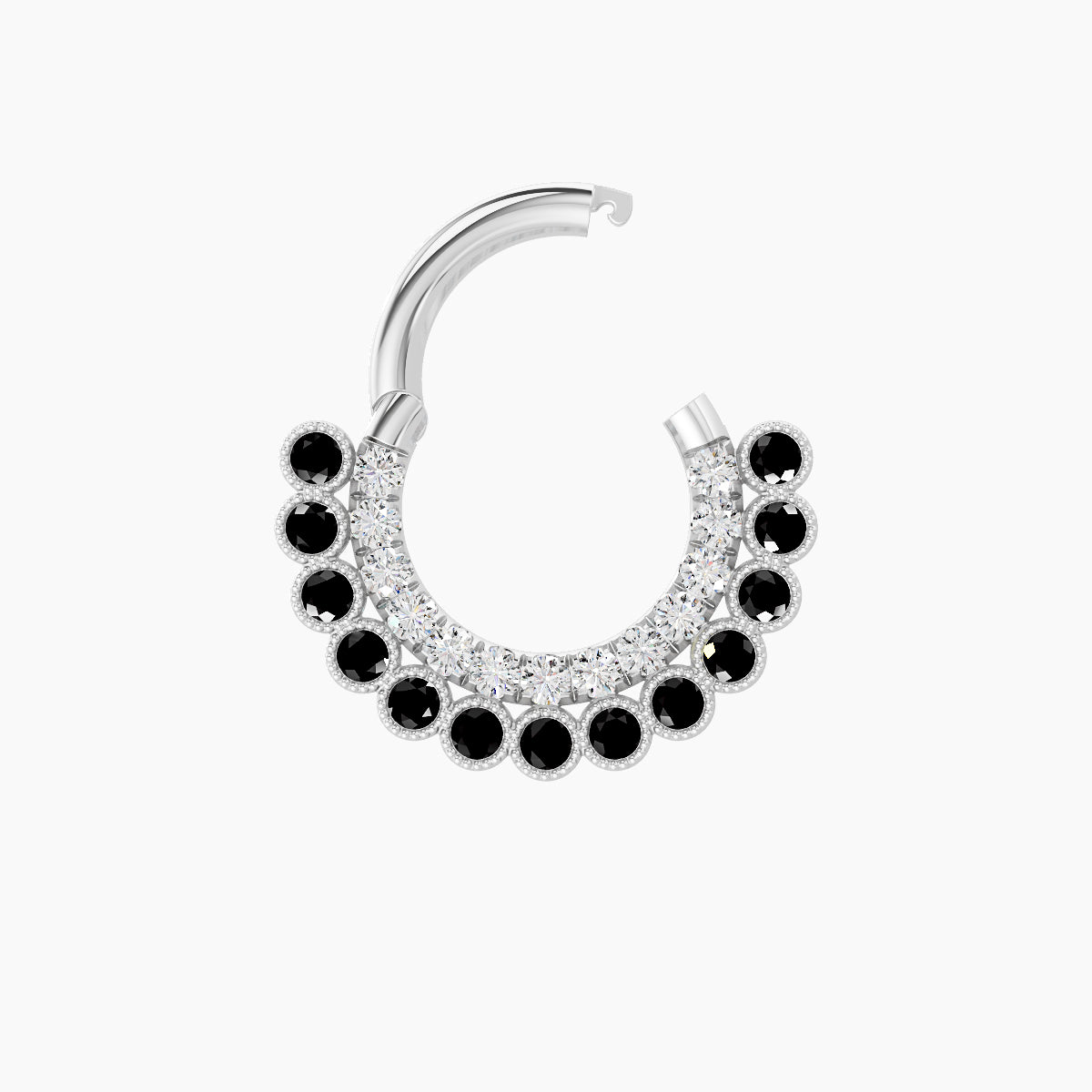 Cassandre | 18k White Gold 6.5 mm Black Diamond & Diamond Daith Piercing