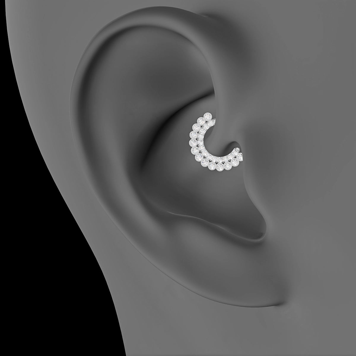 Cassandre | 18k White Gold 6.5 mm Diamond Daith Piercing