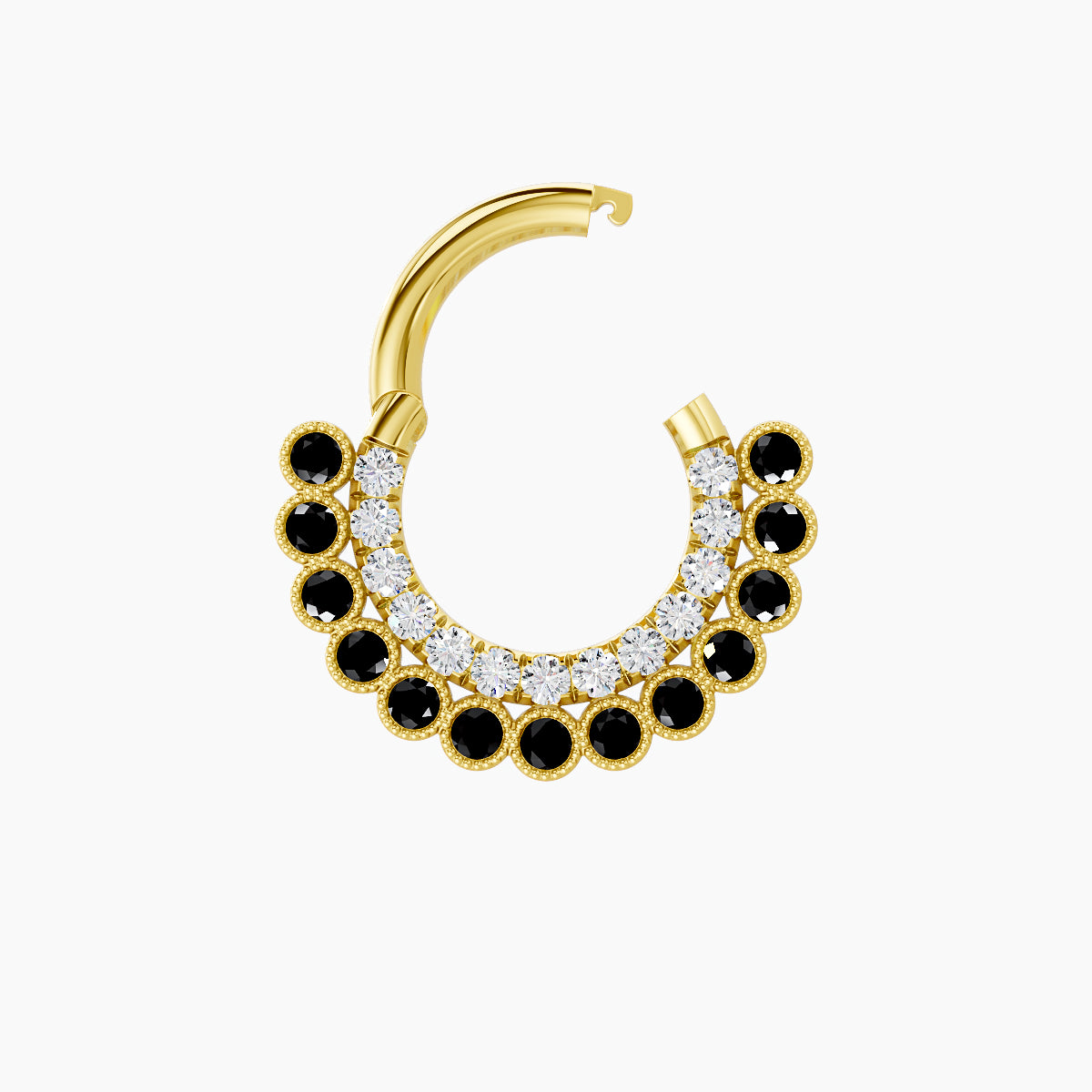 Cassandre | 18k Yellow Gold 6.5 mm Black Diamond & Diamond Daith Piercing
