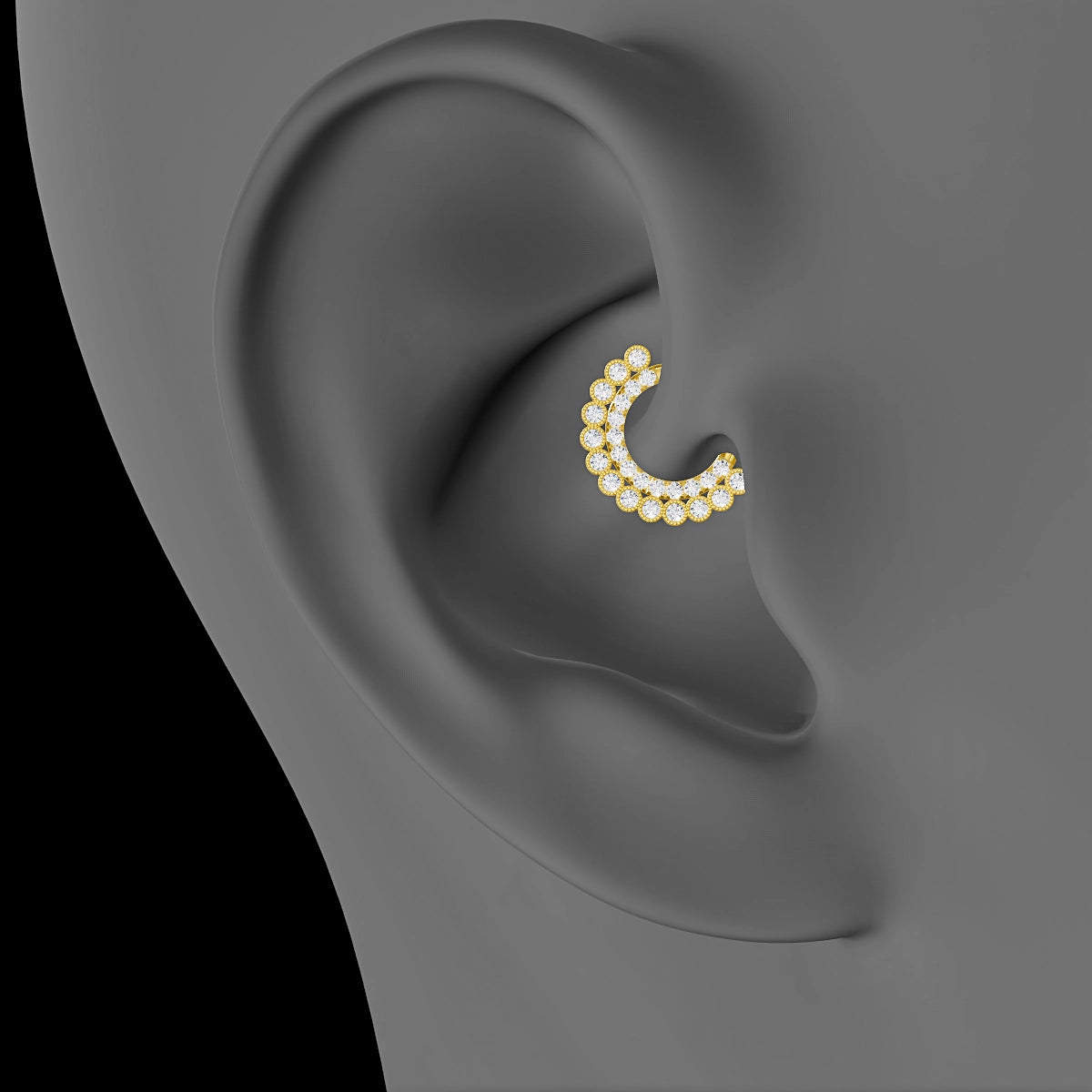 Cassandre | 18k Yellow Gold 6.5 mm Diamond Daith Piercing