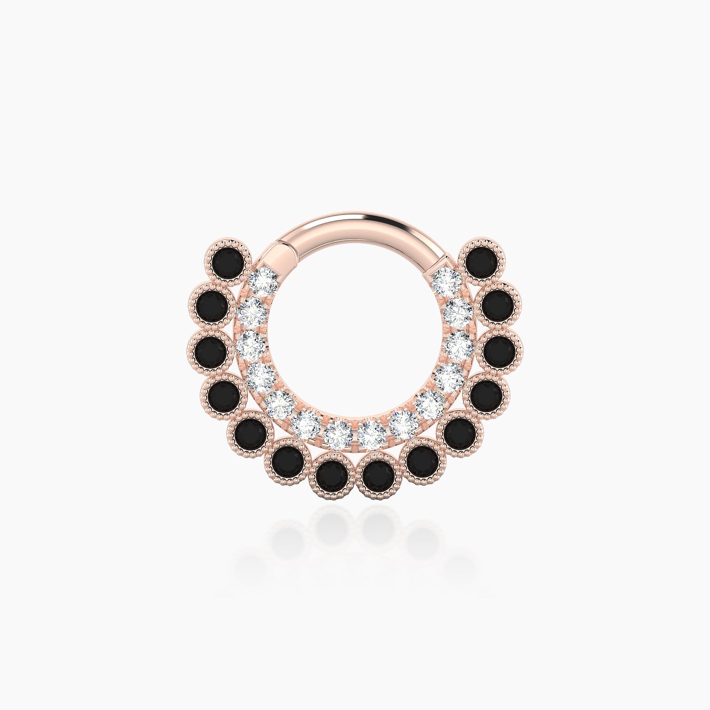 Cassandre | 18k Rose Gold 6.5 mm Black Diamond & Diamond Daith Piercing