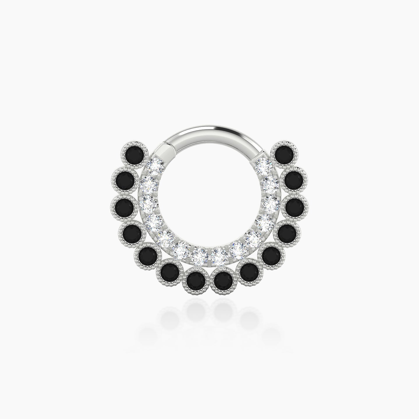 Cassandre | 18k White Gold 6.5 mm Black Diamond & Diamond Daith Piercing