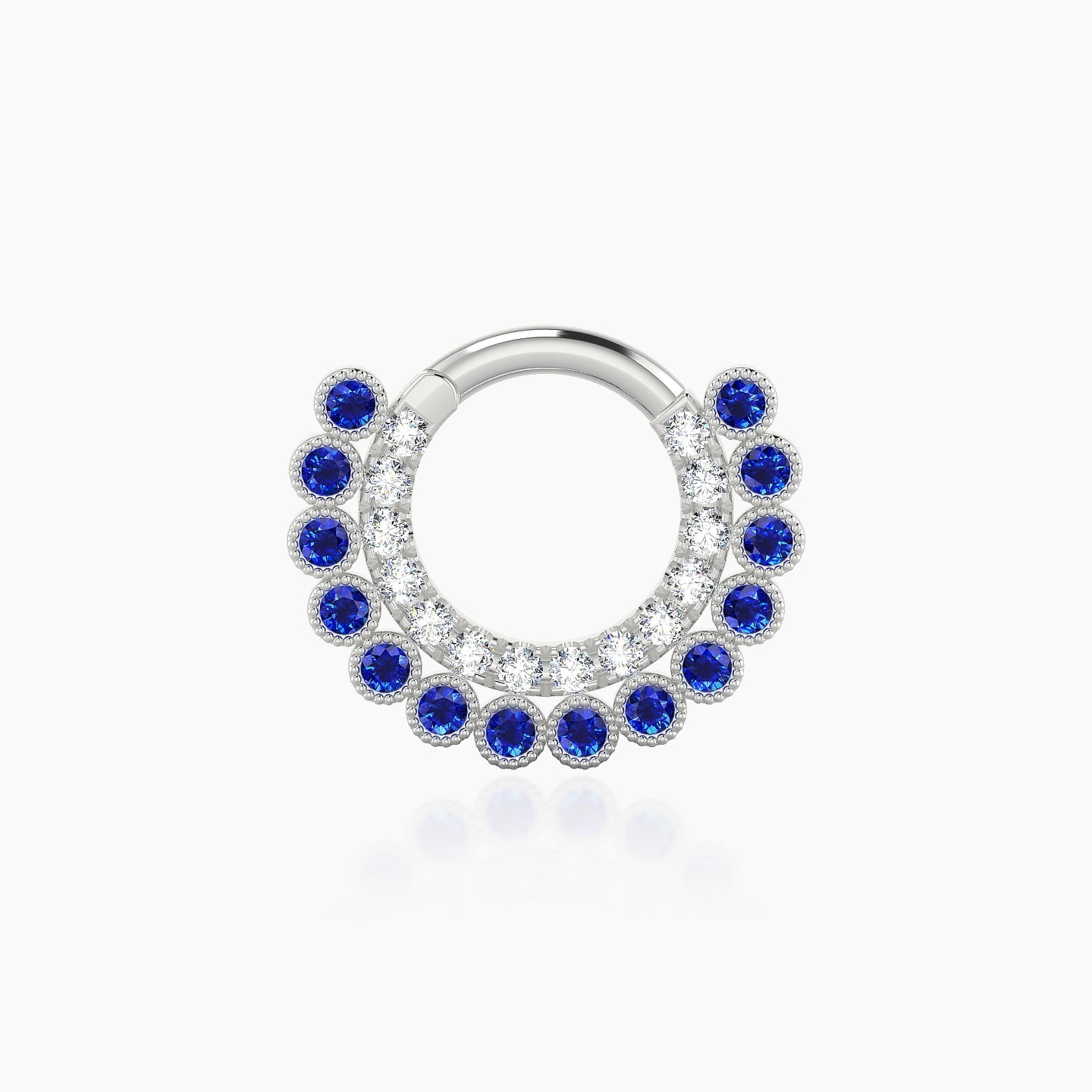 Cassandre | 18k White Gold 6.5 mm Sapphire & Diamond Daith Piercing