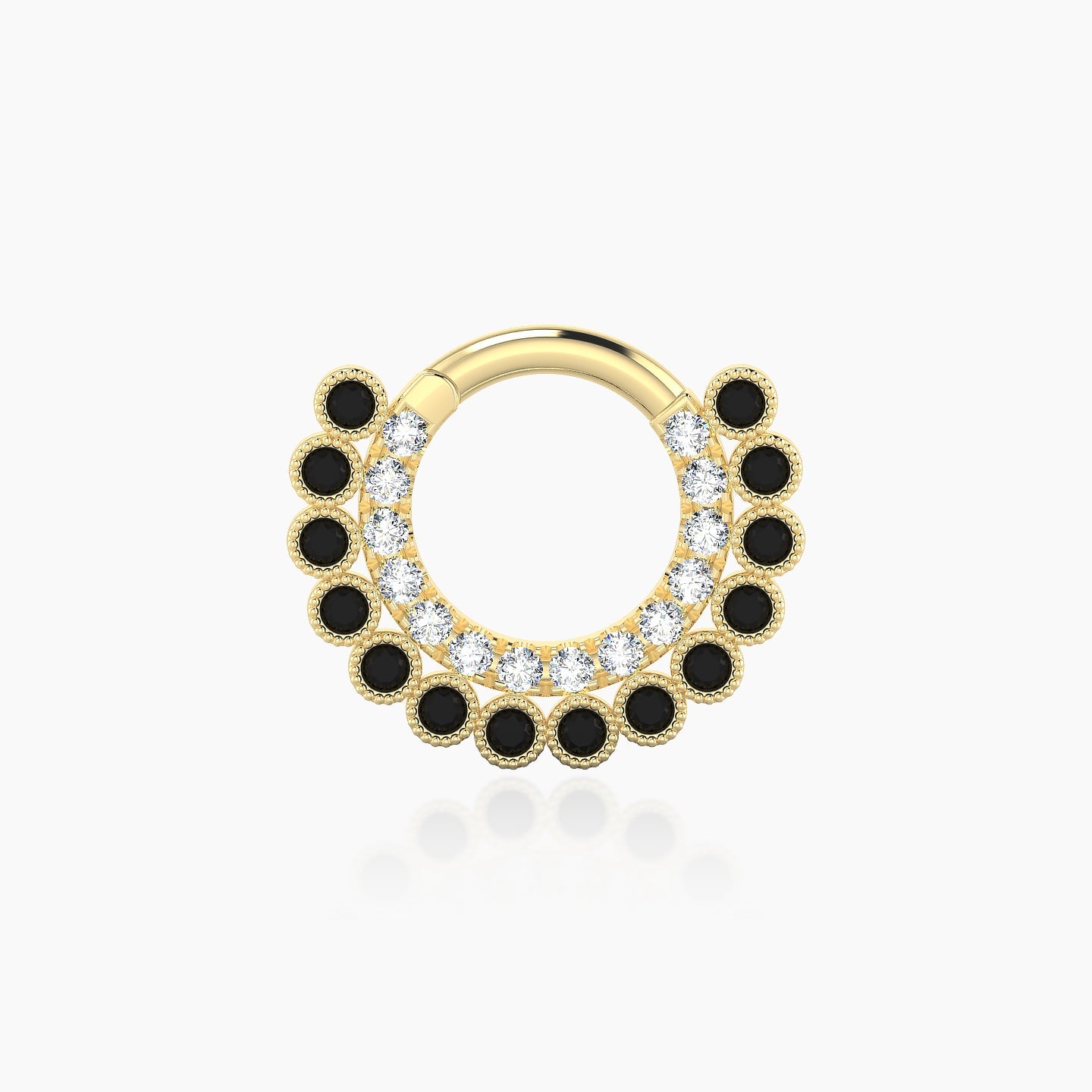 Cassandre | 18k Yellow Gold 6.5 mm Black Diamond & Diamond Daith Piercing