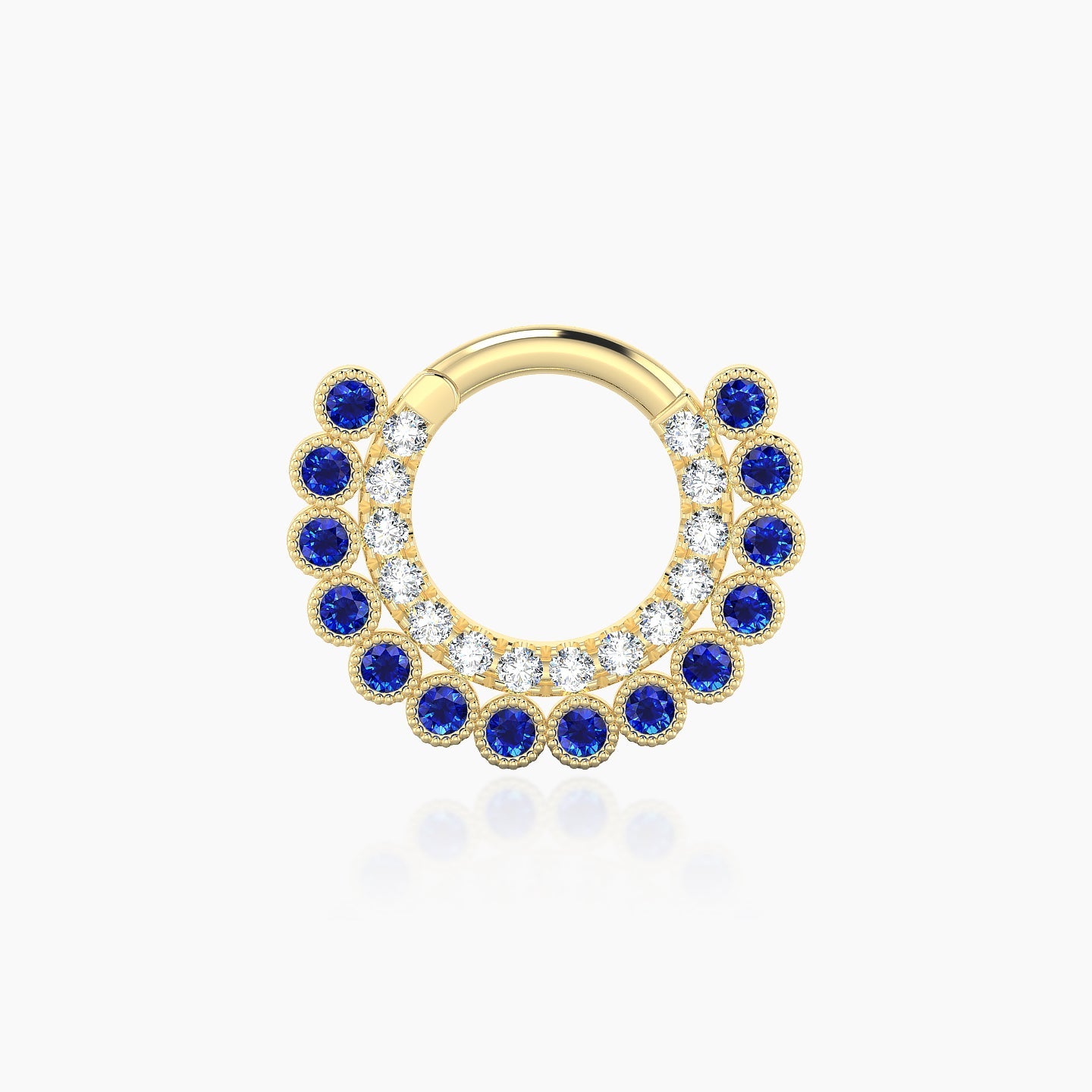 Cassandre | 18k Yellow Gold 6.5 mm Sapphire & Diamond Daith Piercing