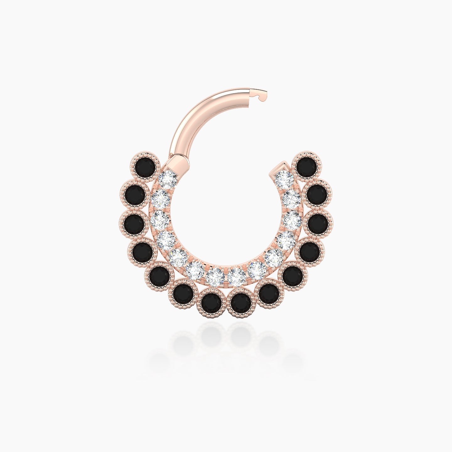 Cassandre | 18k Rose Gold 6.5 mm Black Diamond & Diamond Daith Piercing