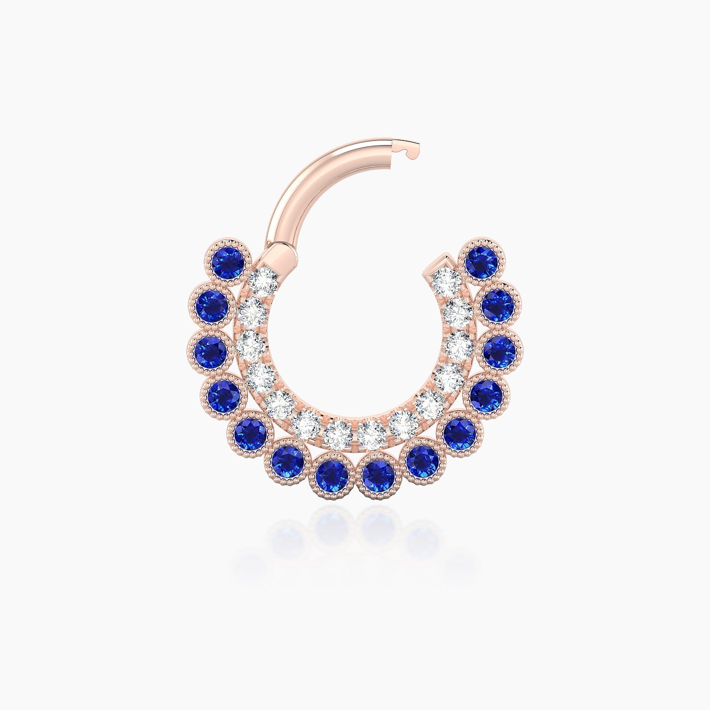 Cassandre | 18k Rose Gold 6.5 mm Sapphire & Diamond Daith Piercing