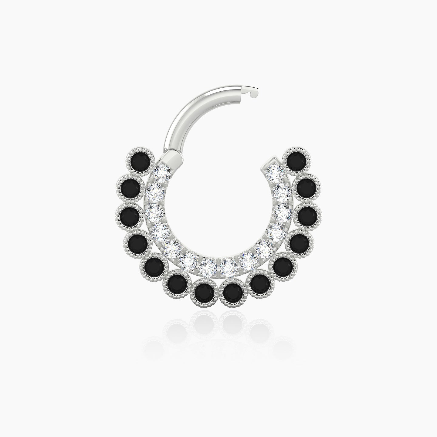 Cassandre | 18k White Gold 6.5 mm Black Diamond & Diamond Daith Piercing