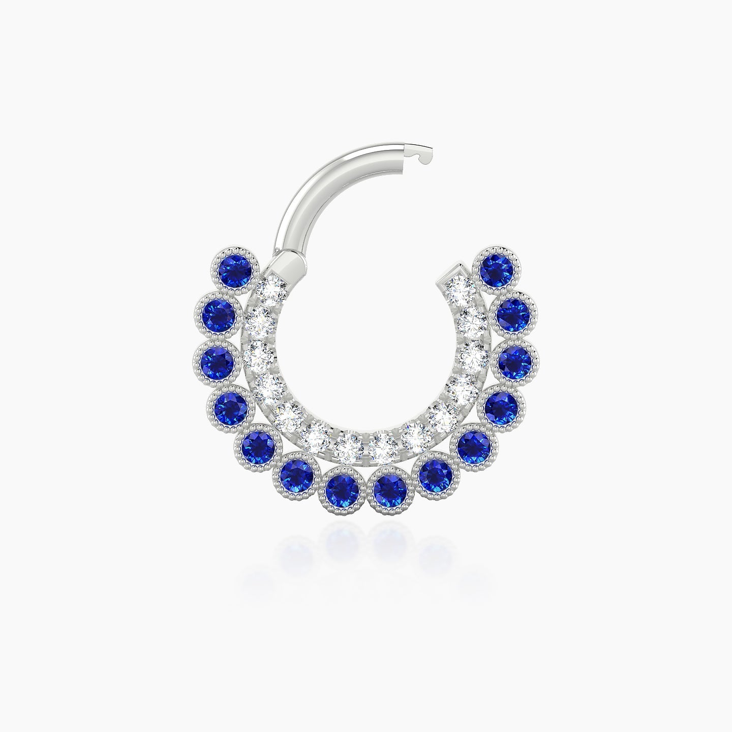 Cassandre | 18k White Gold 6.5 mm Sapphire & Diamond Daith Piercing