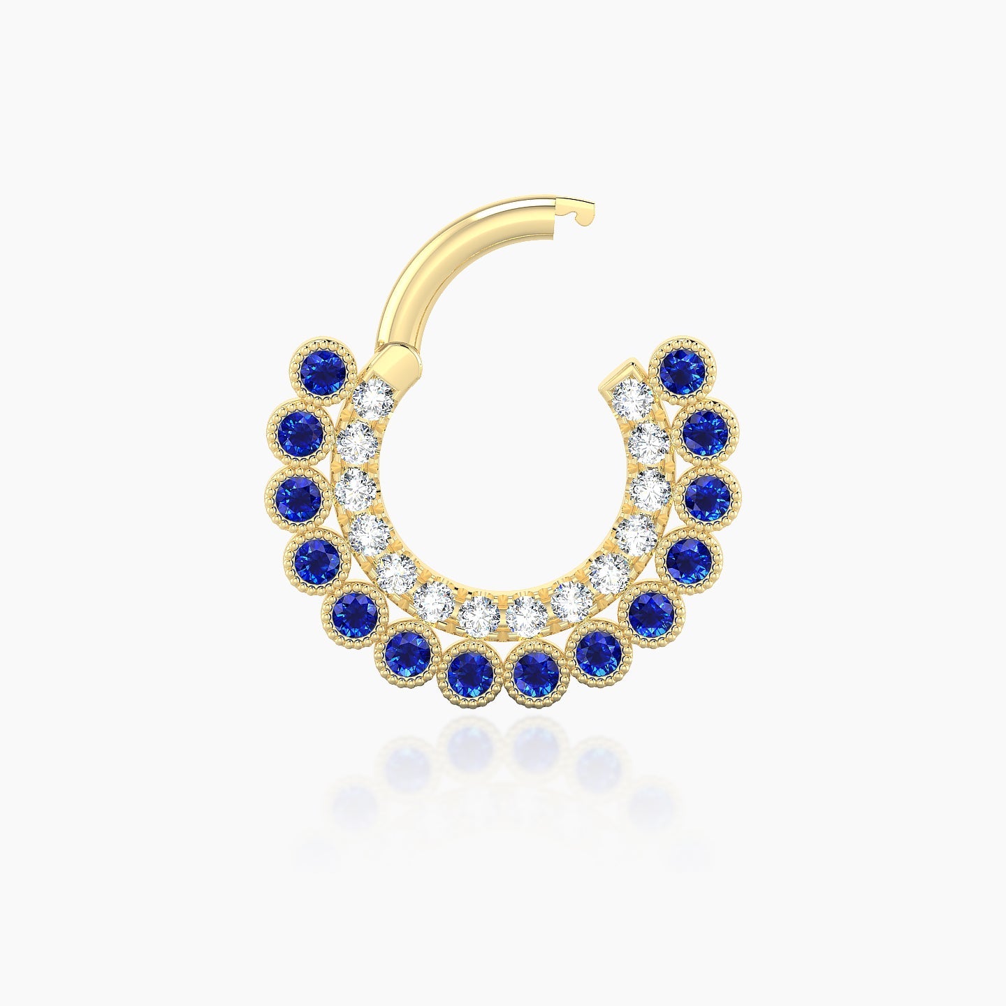 Cassandre | 18k Yellow Gold 6.5 mm Sapphire & Diamond Daith Piercing