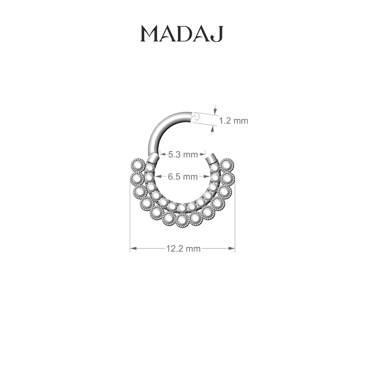 Cassandre | 18k Rose Gold 6.5 mm Diamond Daith Piercing