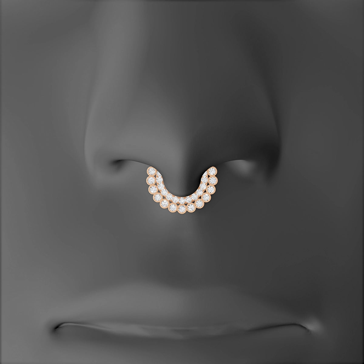 Cassandre | 18k Rose Gold 6.5 mm Diamond Septum Piercing