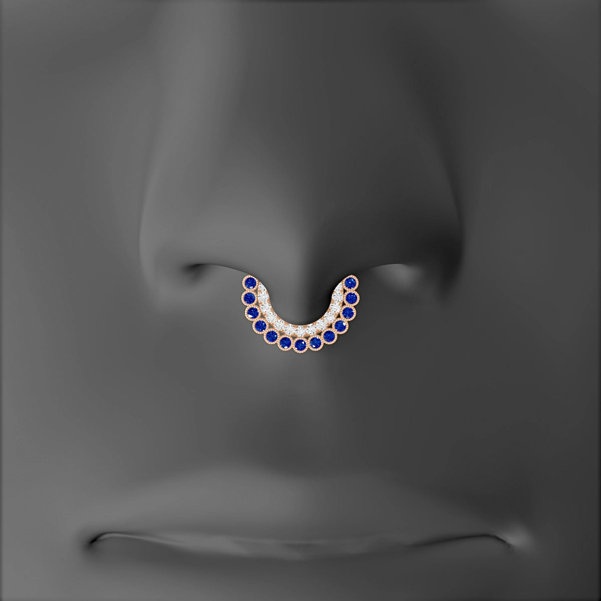 Cassandre | 18k Rose Gold 6.5 mm Sapphire & Diamond Septum Piercing