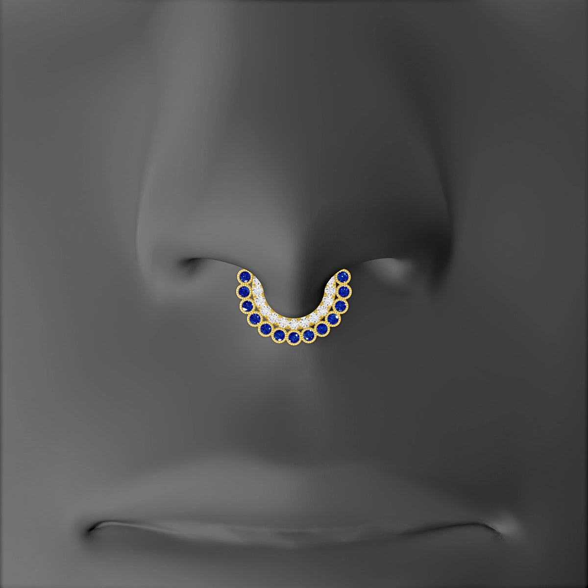 Cassandre | 18k Yellow Gold 6.5 mm Sapphire & Diamond Septum Piercing