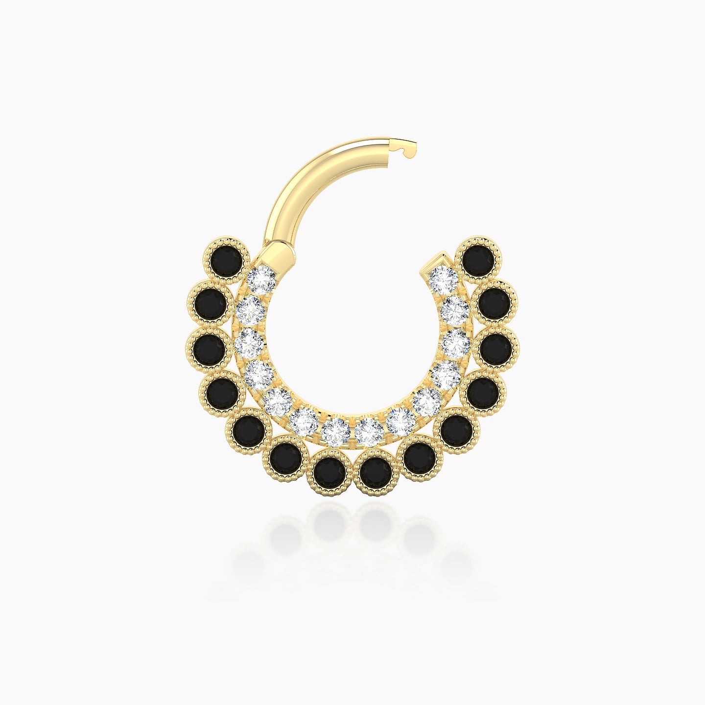 Cassandre | 18k Yellow Gold 6.5 mm Black Diamond & Diamond Septum Piercing